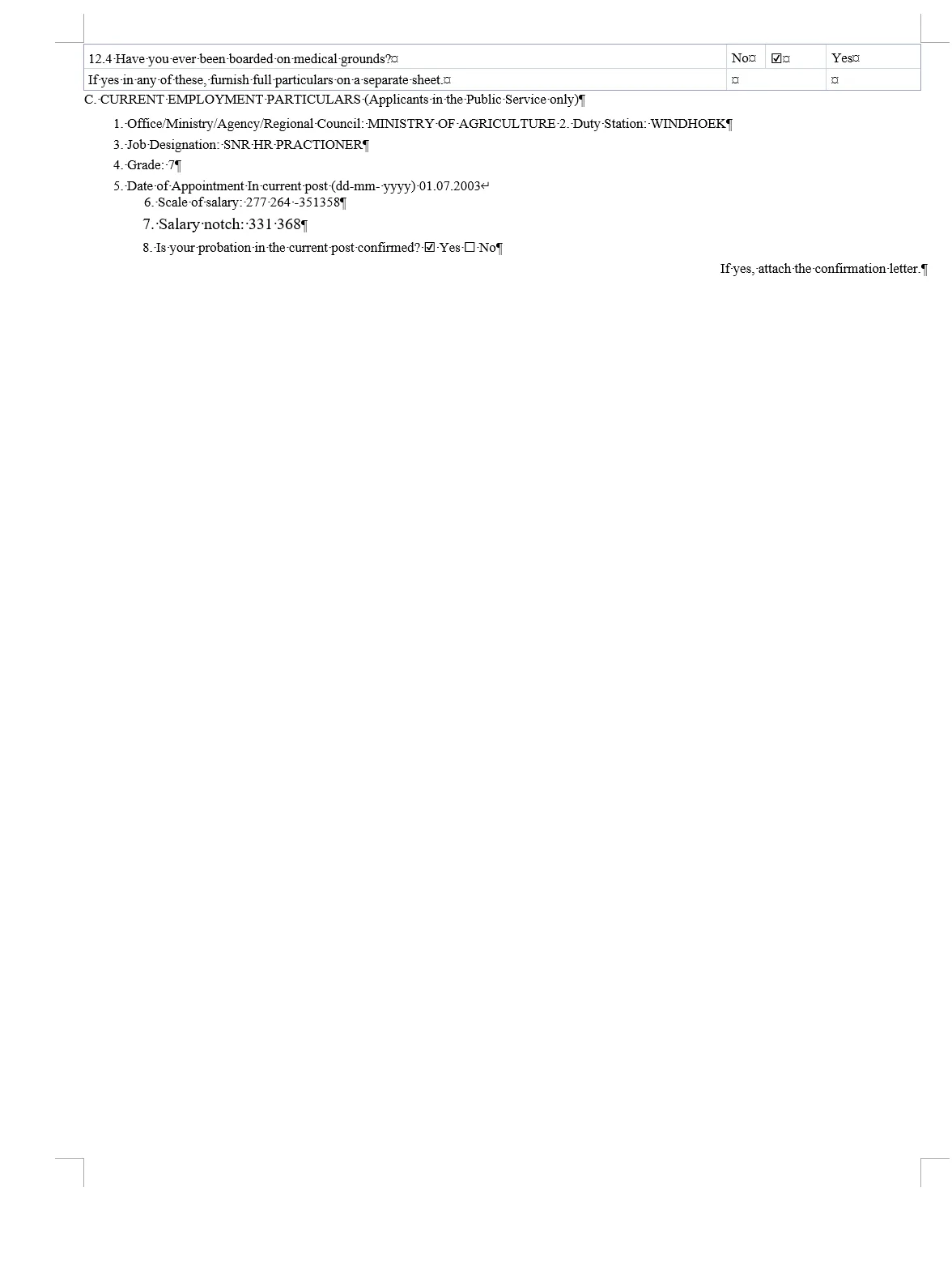 The UnfoldPDF result, Word page 2 of 2 with formatting marks