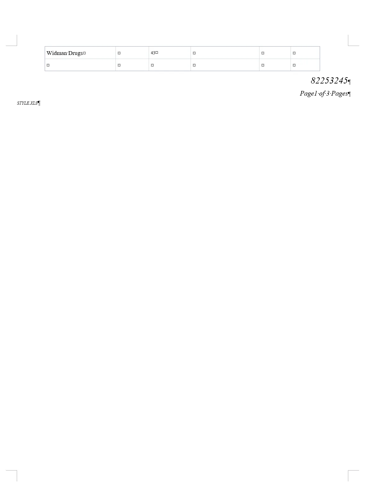 The UnfoldPDF result, Word page 2 of 2 with formatting marks